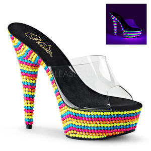 Rainbow Platform Transparent High Heel  Shoes